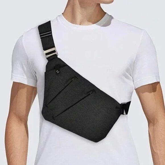 Osoce Lightweight Black Sling Bag Anti Theft Crossbody Waterproof Unisex Casual - Picture 3 of 15